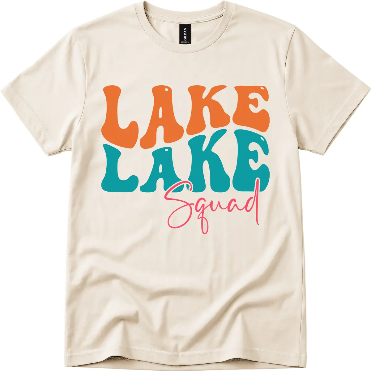 Retro Lake Life Squad Apparel T-Shirt in Natural