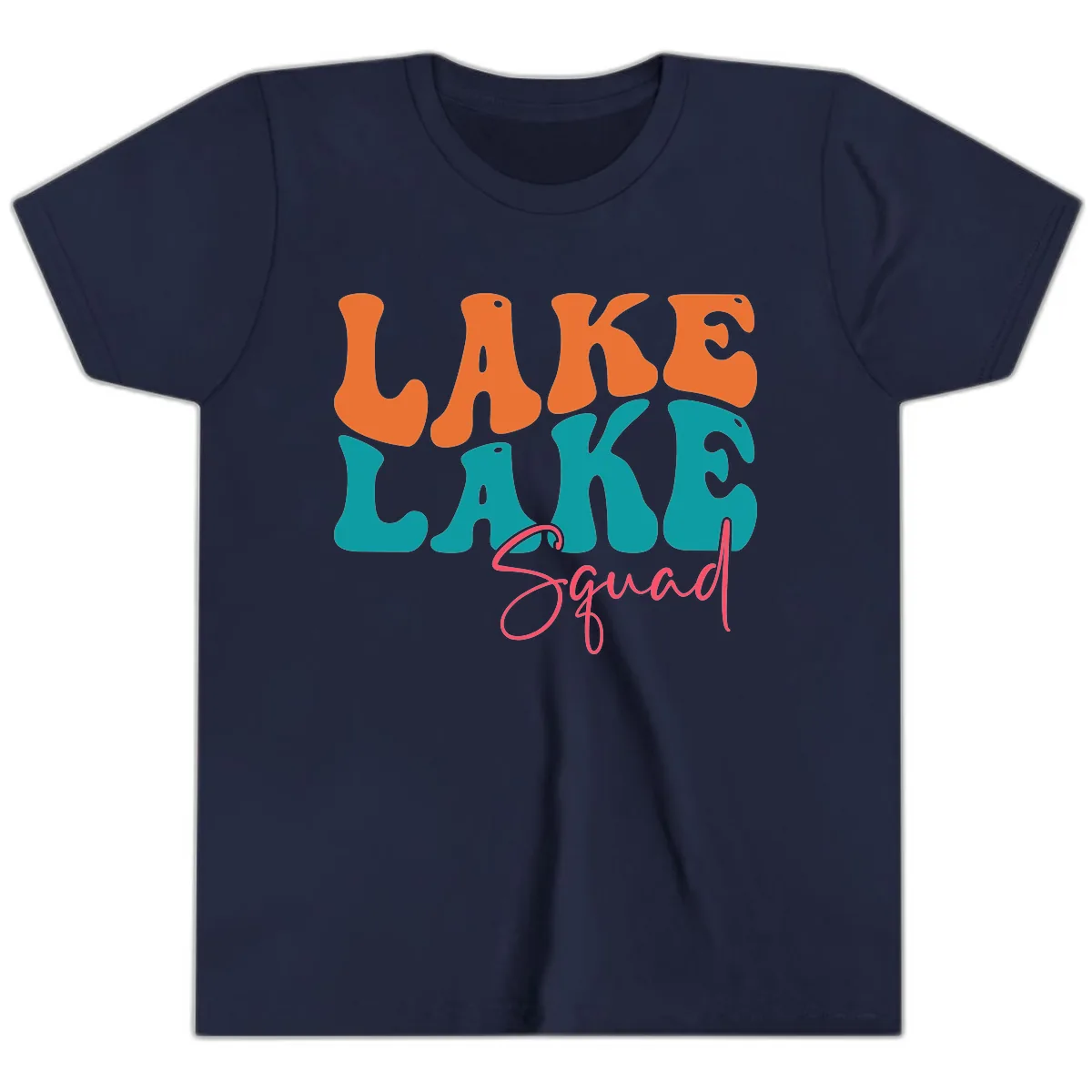 Retro Lake Life Squad Apparel Youth T-Shirt in Navy