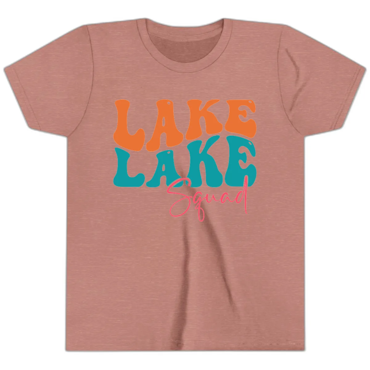 Retro Lake Life Squad Apparel Youth T-Shirt in Heather Mauve