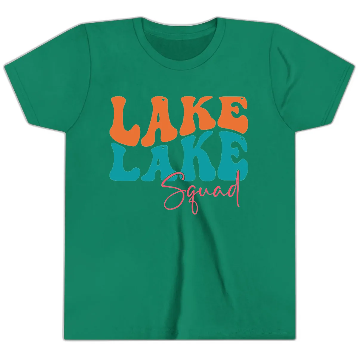 Retro Lake Life Squad Apparel Youth T-Shirt in Kelly