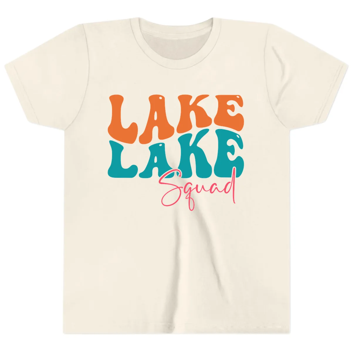 Retro Lake Life Squad Apparel Youth T-Shirt in Natural