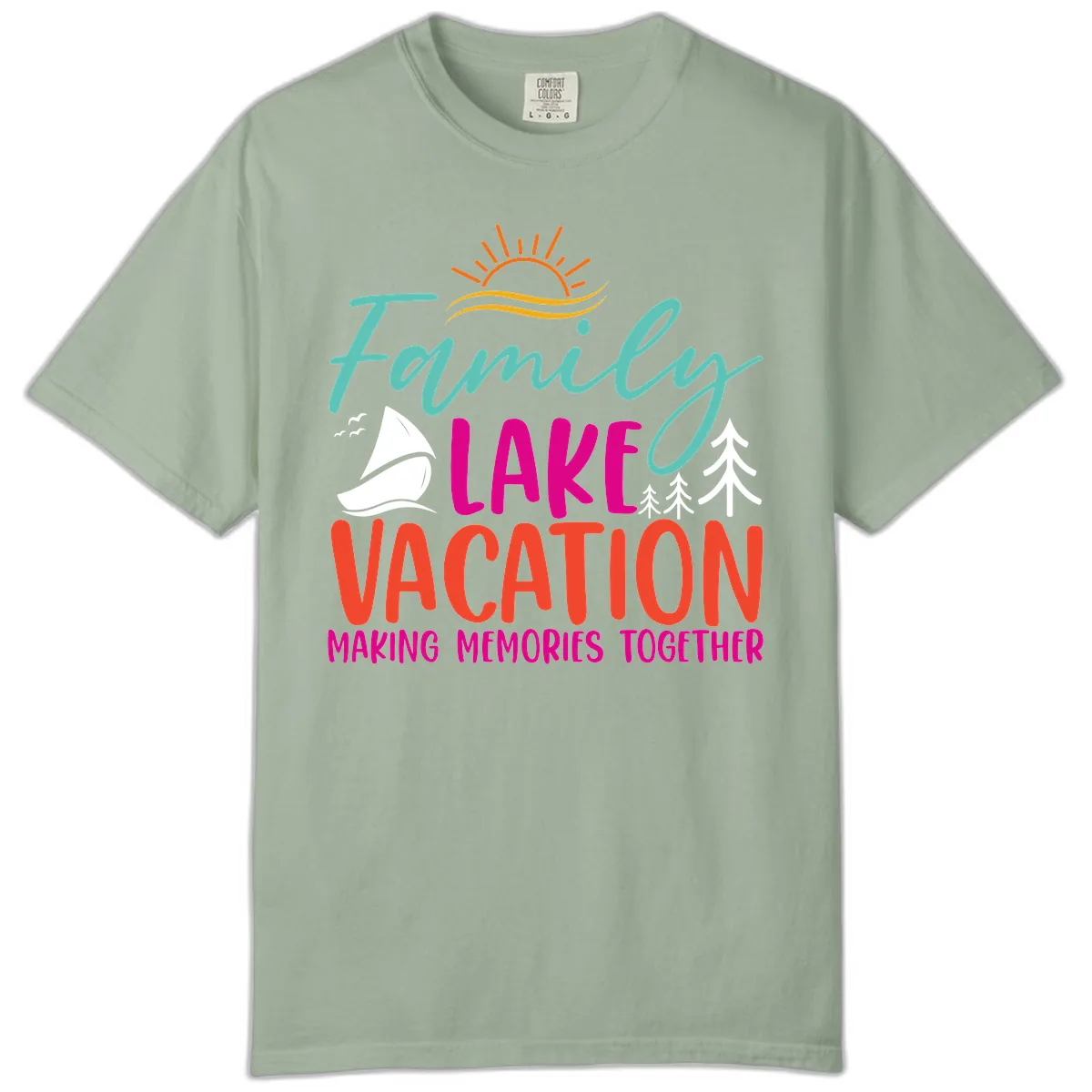 Family Lake Vacation Making Memories Comfort Color in Bay