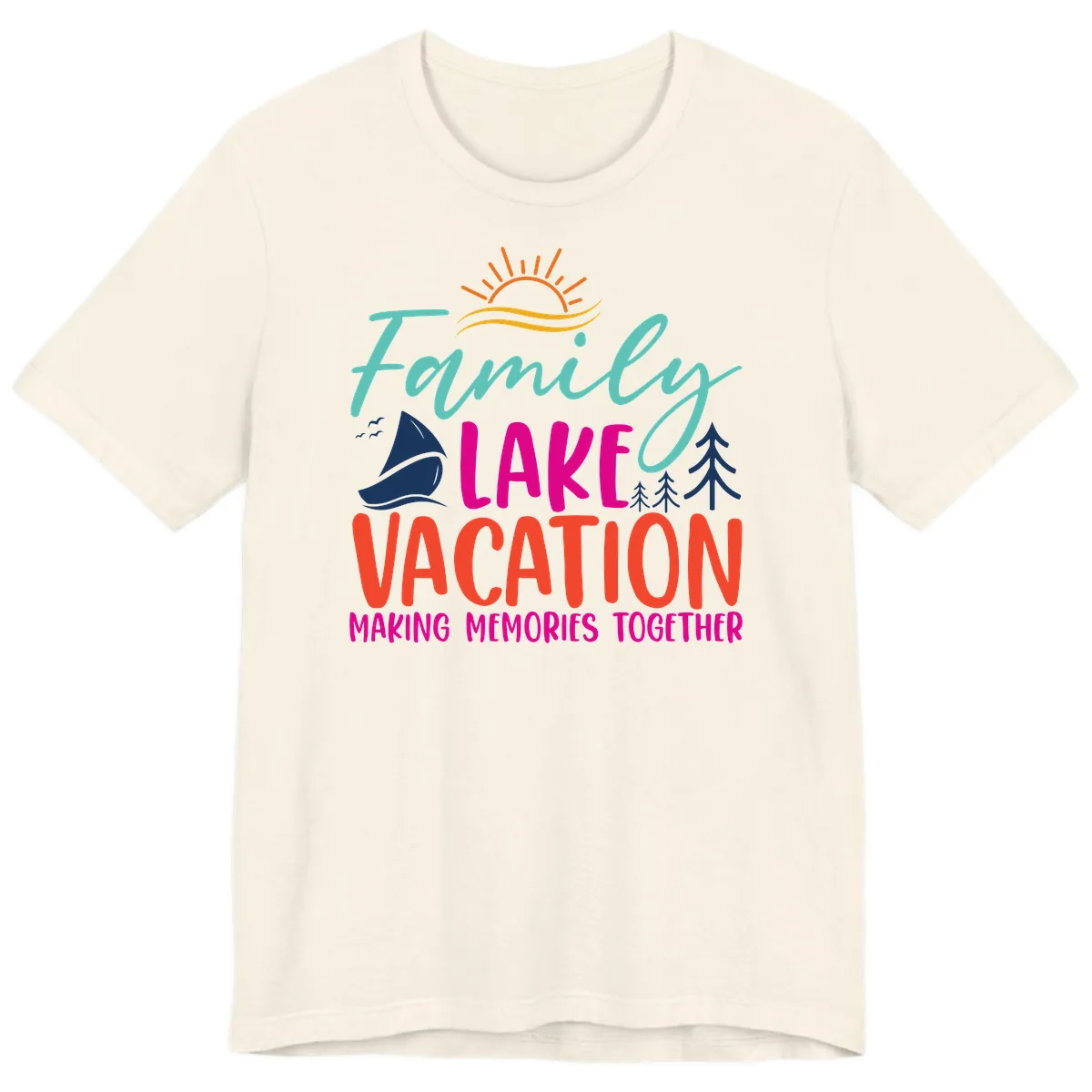 Family Lake Vacation Making Memories Premium T-Shirt in Natural