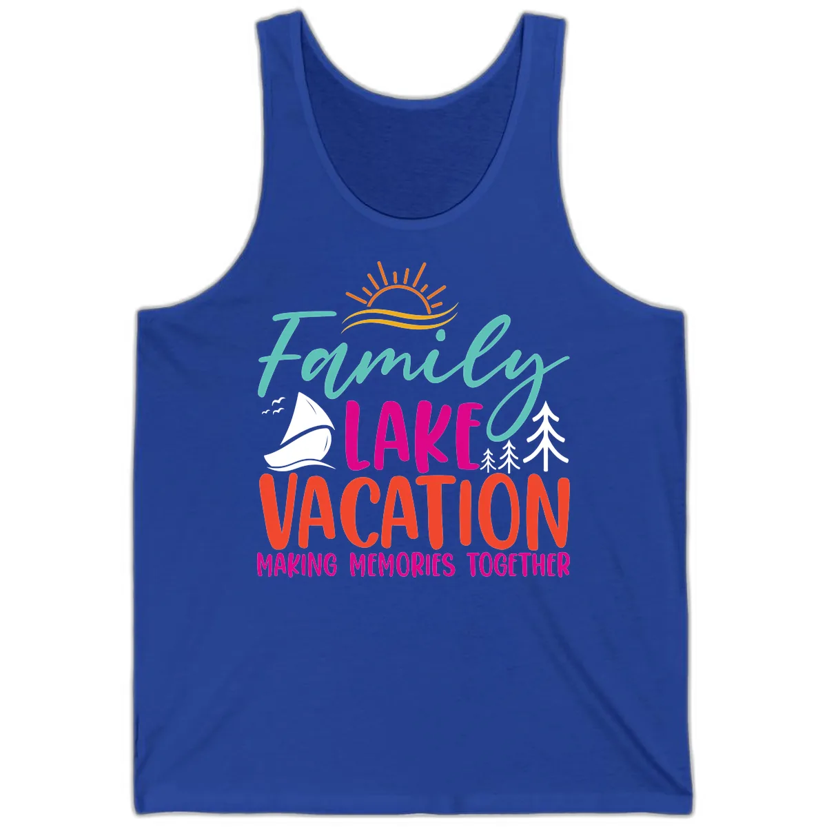 Family Lake Vacation Making Memories Tank in True Royal