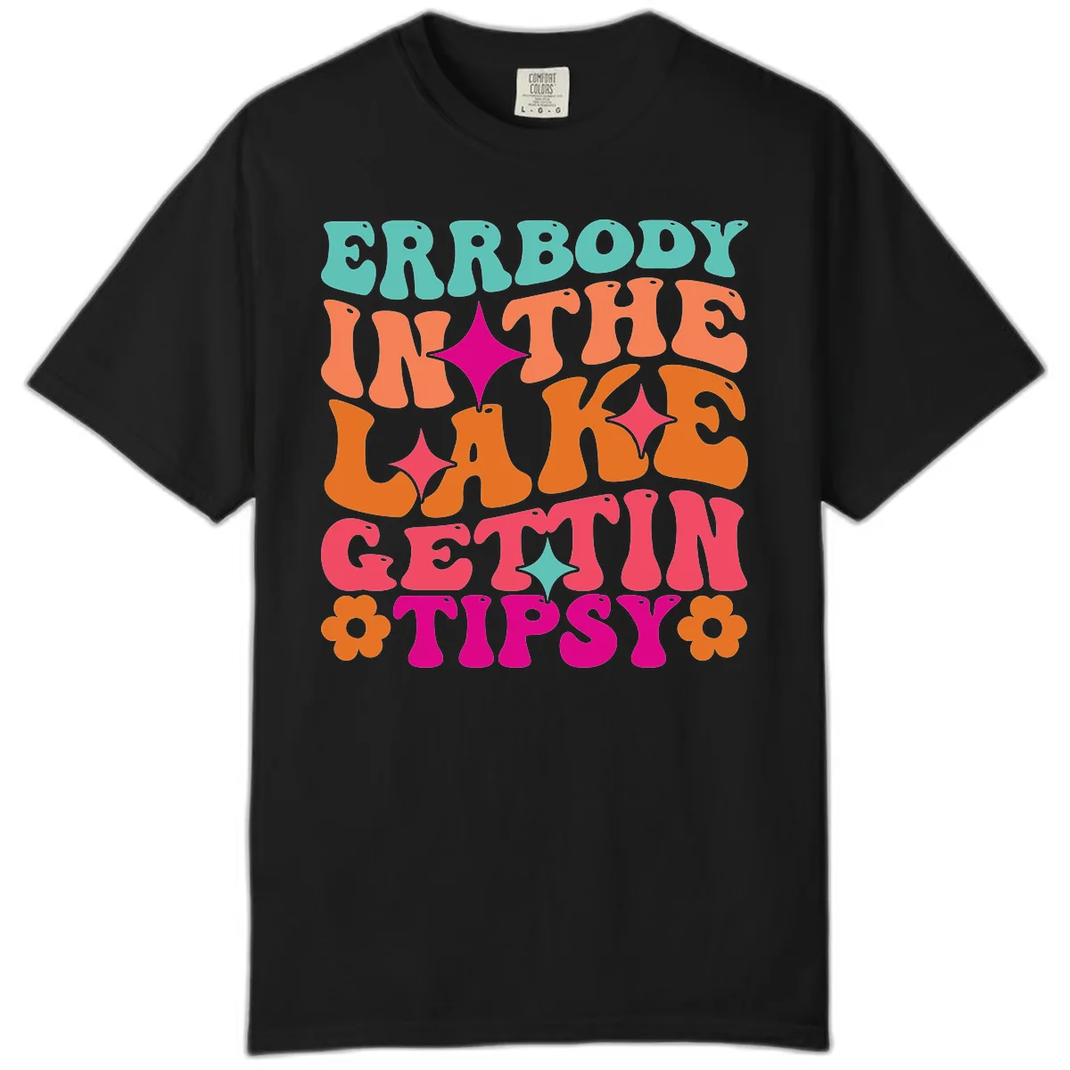 Everybody In The Lake Gettin Tipsy Comfort Color in Black