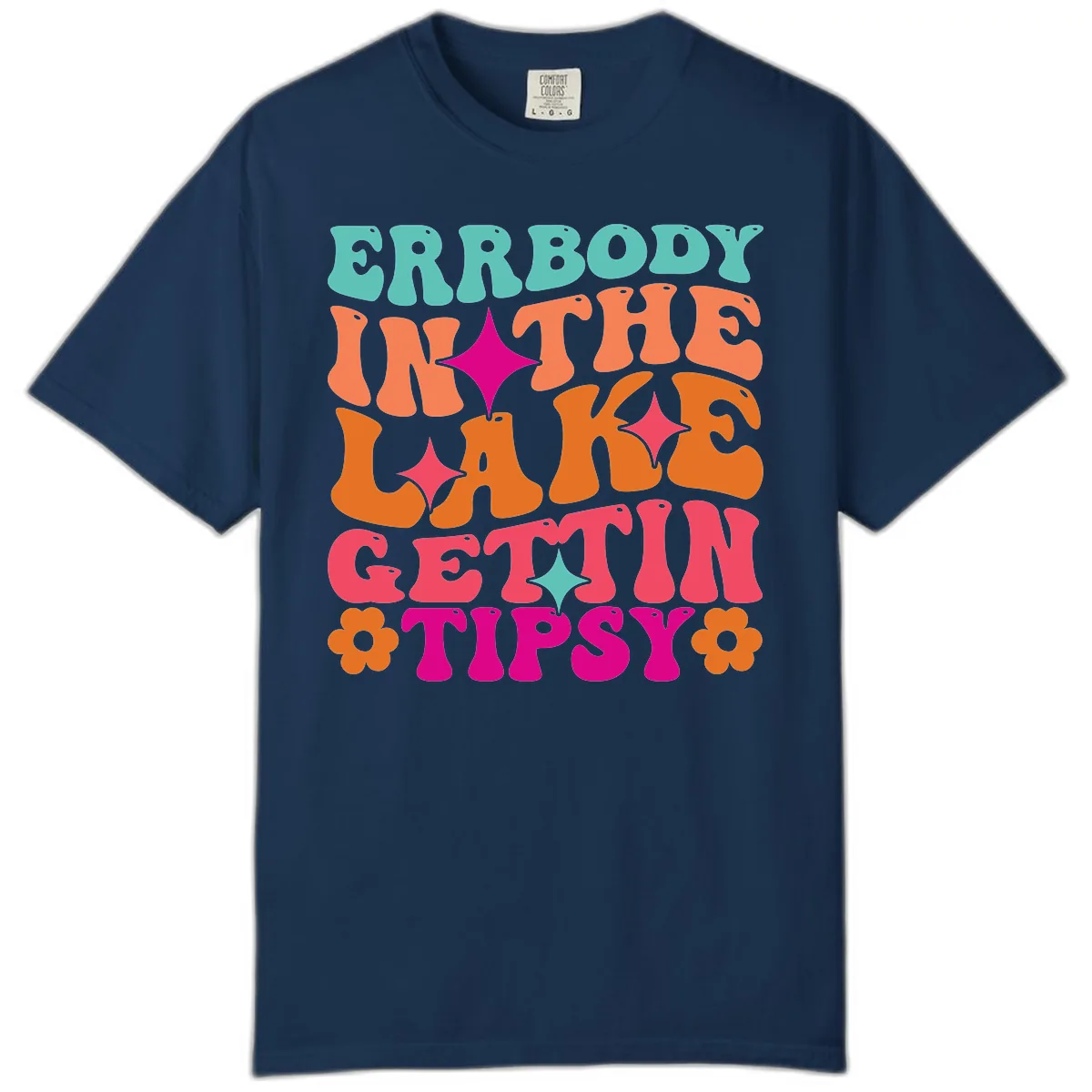 Everybody In The Lake Gettin Tipsy Comfort Color in Navy