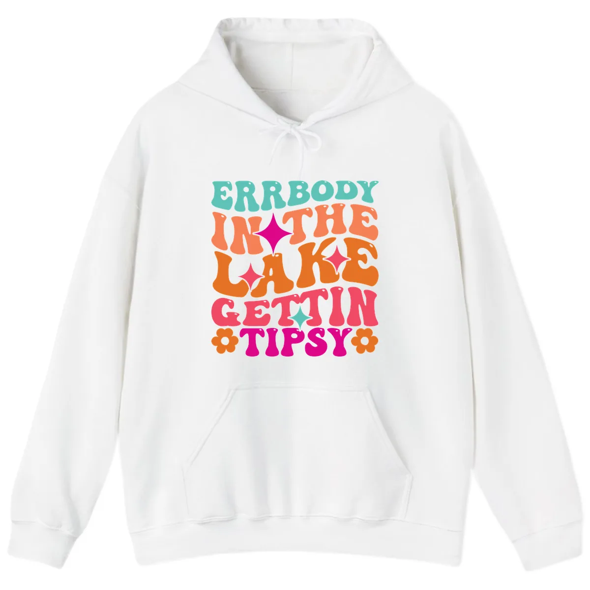 Everybody In The Lake Gettin Tipsy Hoodie in White