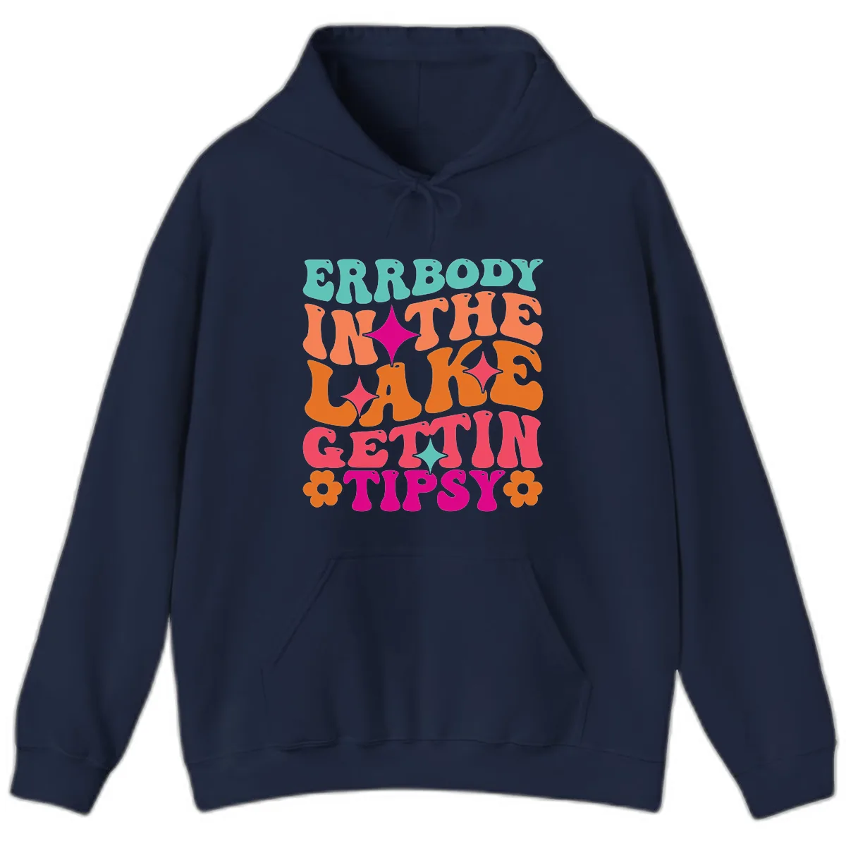 Everybody In The Lake Gettin Tipsy Hoodie in Navy
