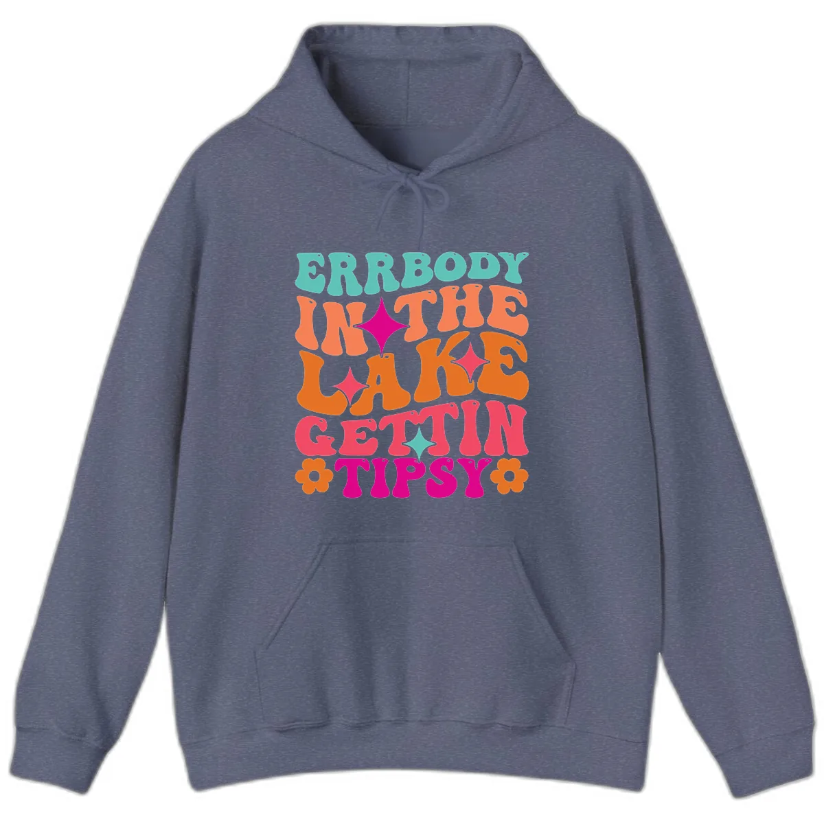 Everybody In The Lake Gettin Tipsy Hoodie in Heather Navy