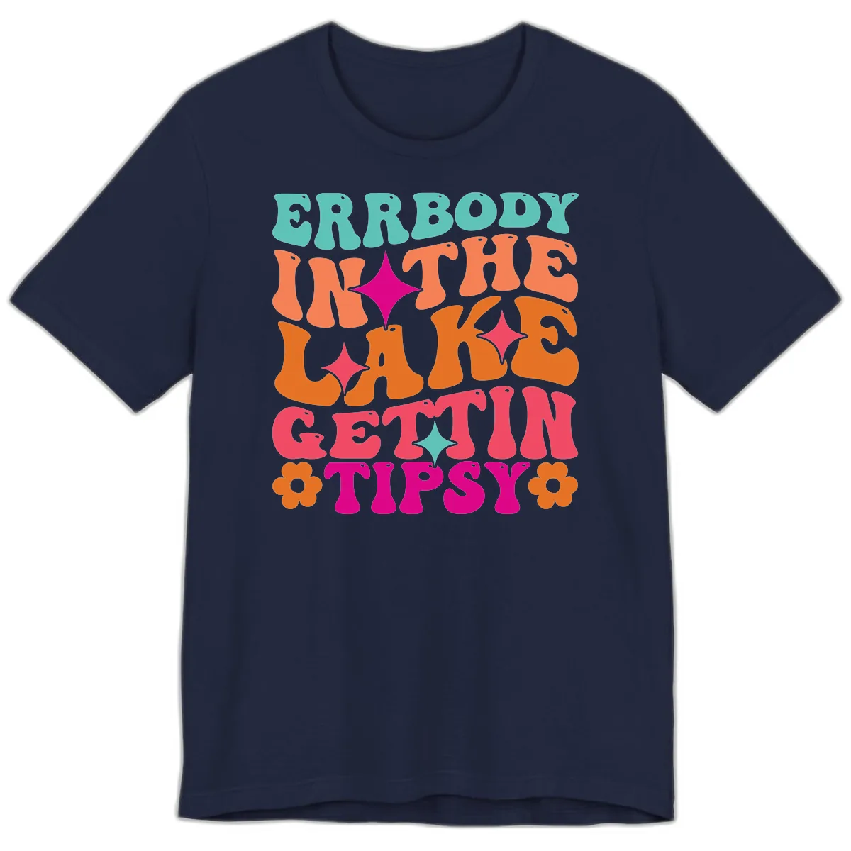 Everybody In The Lake Gettin Tipsy Premium T-Shirt in Navy