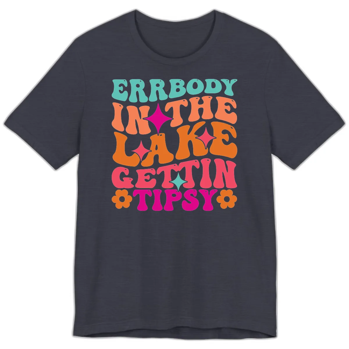 Everybody In The Lake Gettin Tipsy Premium T-Shirt in Heather Midnight Navy