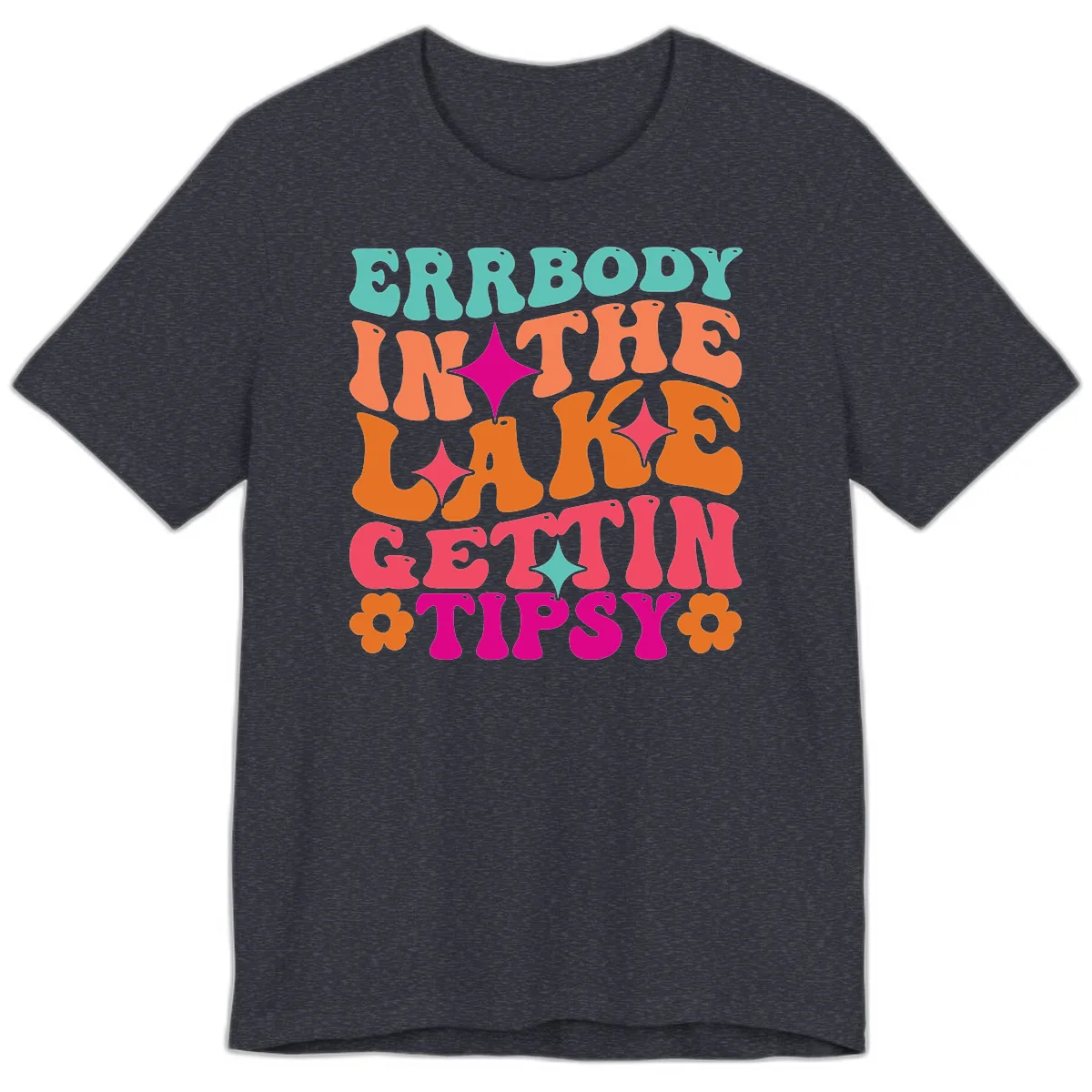 Everybody In The Lake Gettin Tipsy Premium T-Shirt in Heather Navy