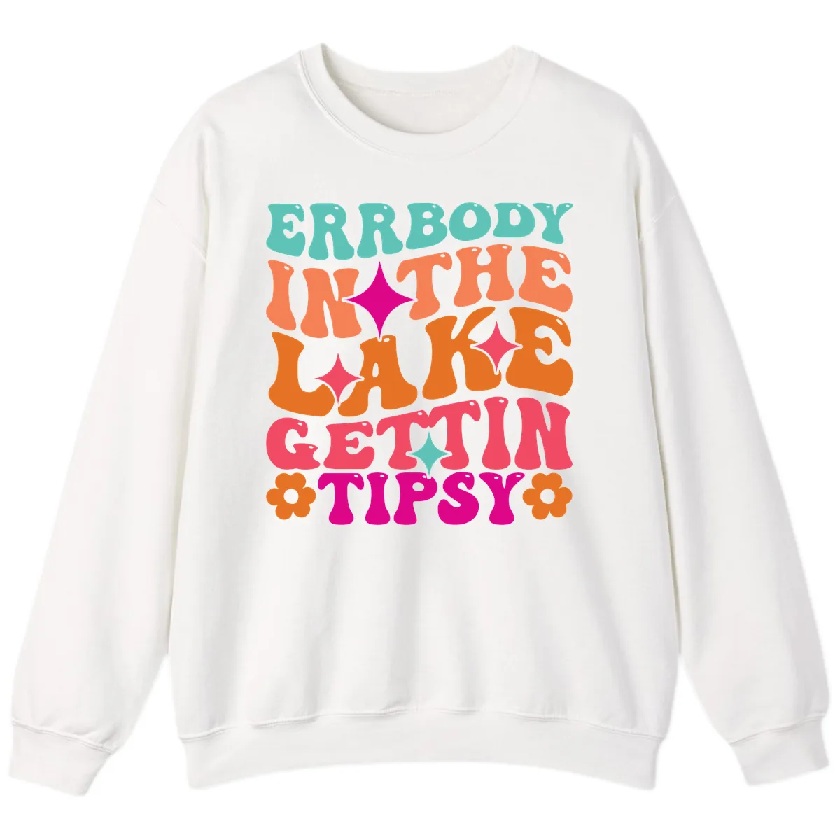 Everybody In The Lake Gettin Tipsy Sweatshirt in White