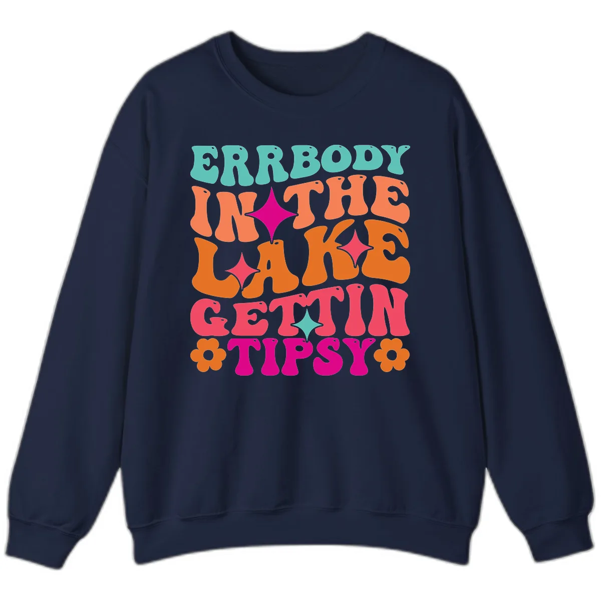 Everybody In The Lake Gettin Tipsy Sweatshirt in Navy