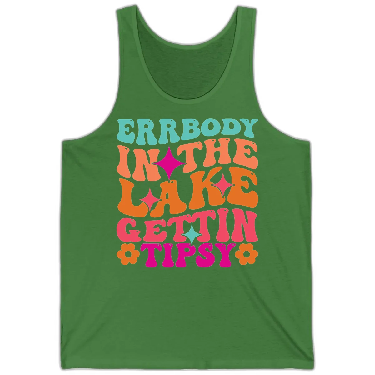 Everybody In The Lake Gettin Tipsy Tank in Leaf