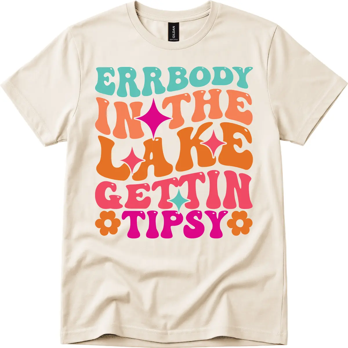 Everybody In The Lake Gettin Tipsy T-Shirt in Natural