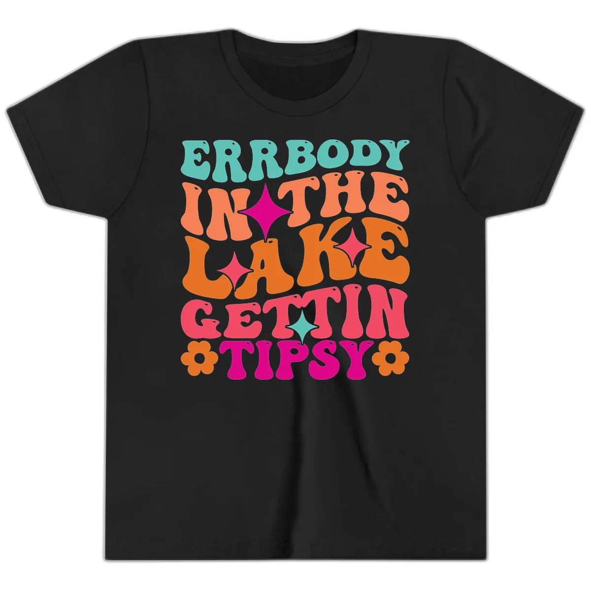 Everybody In The Lake Gettin Tipsy Youth T-Shirt in Black