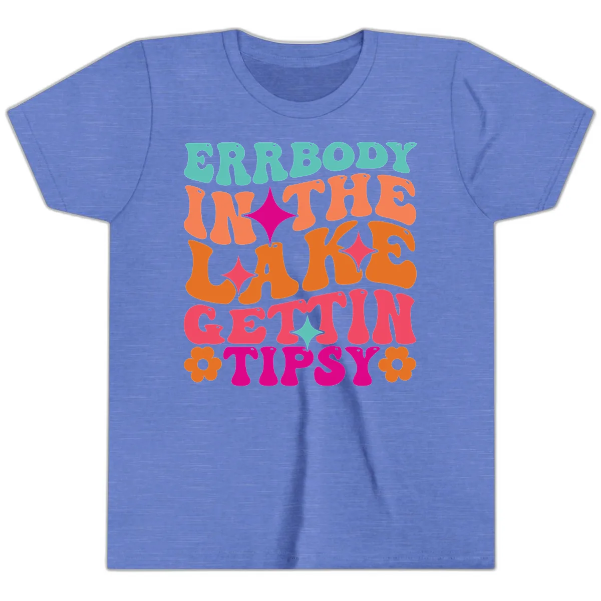 Everybody In The Lake Gettin Tipsy Youth T-Shirt in Heather Columbia Blue