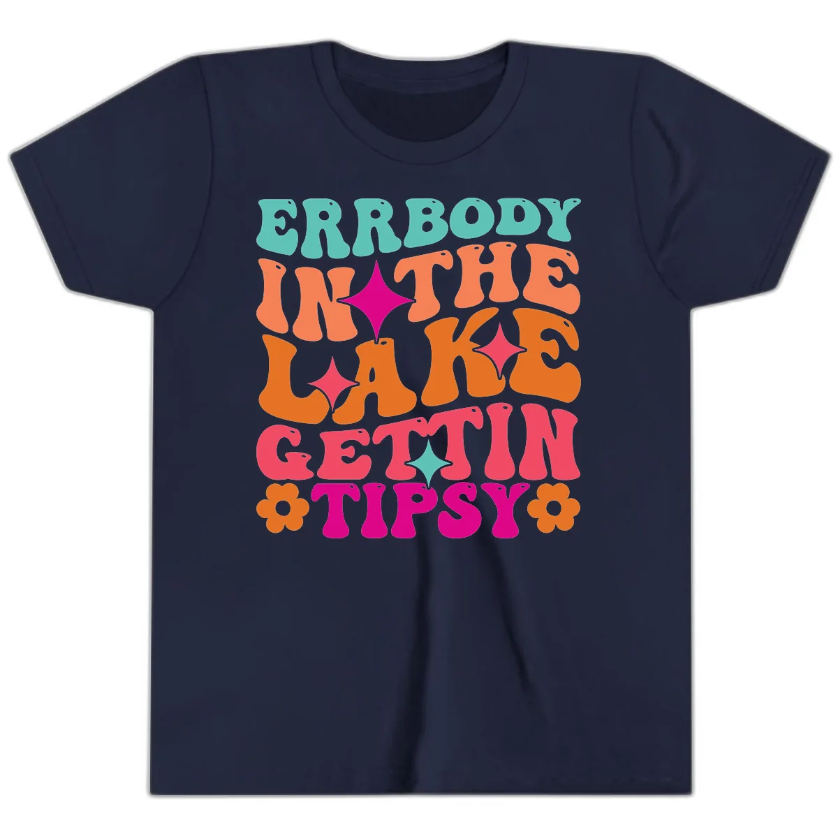 Everybody In The Lake Gettin Tipsy Youth T-Shirt in Navy