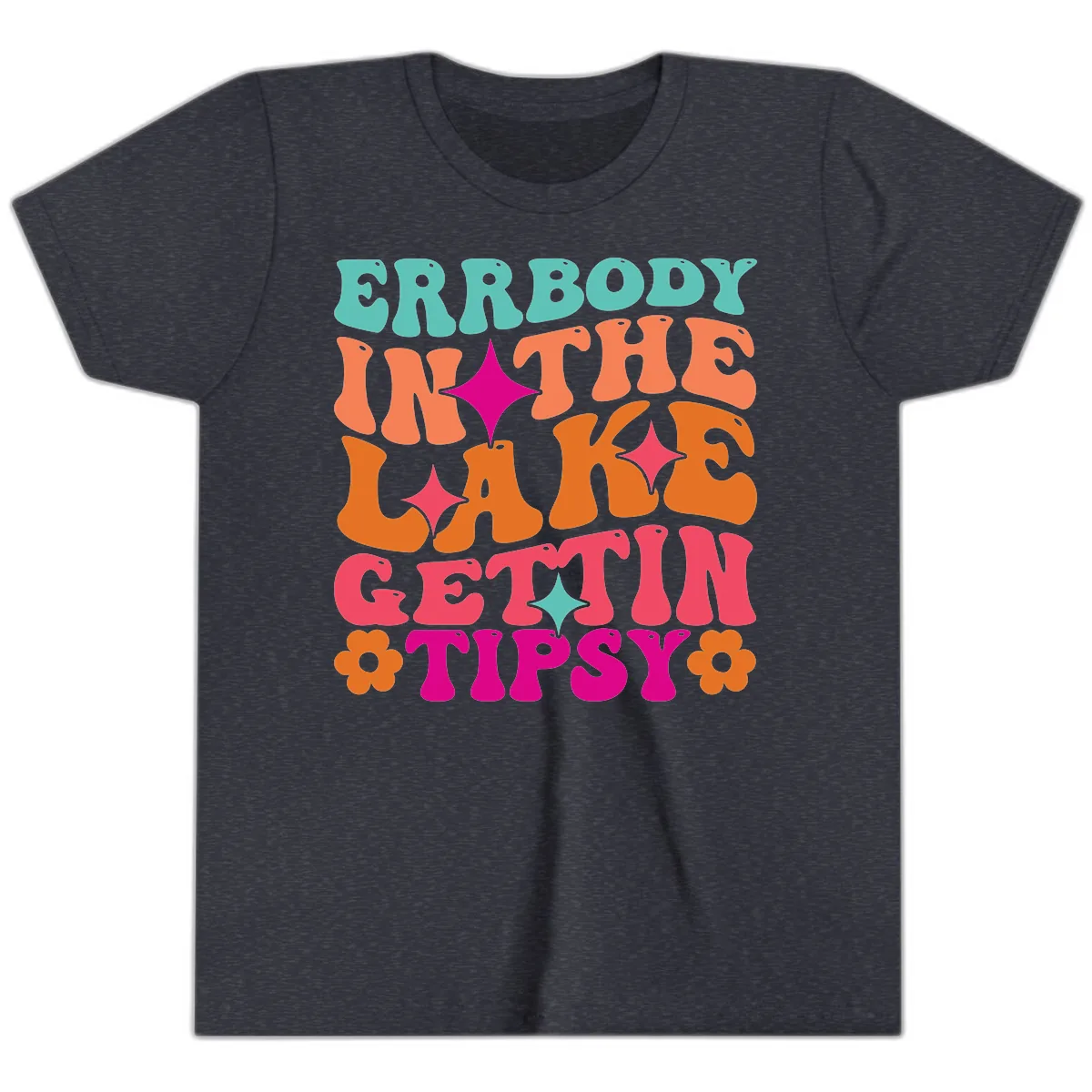 Everybody In The Lake Gettin Tipsy Youth T-Shirt in Heather Navy