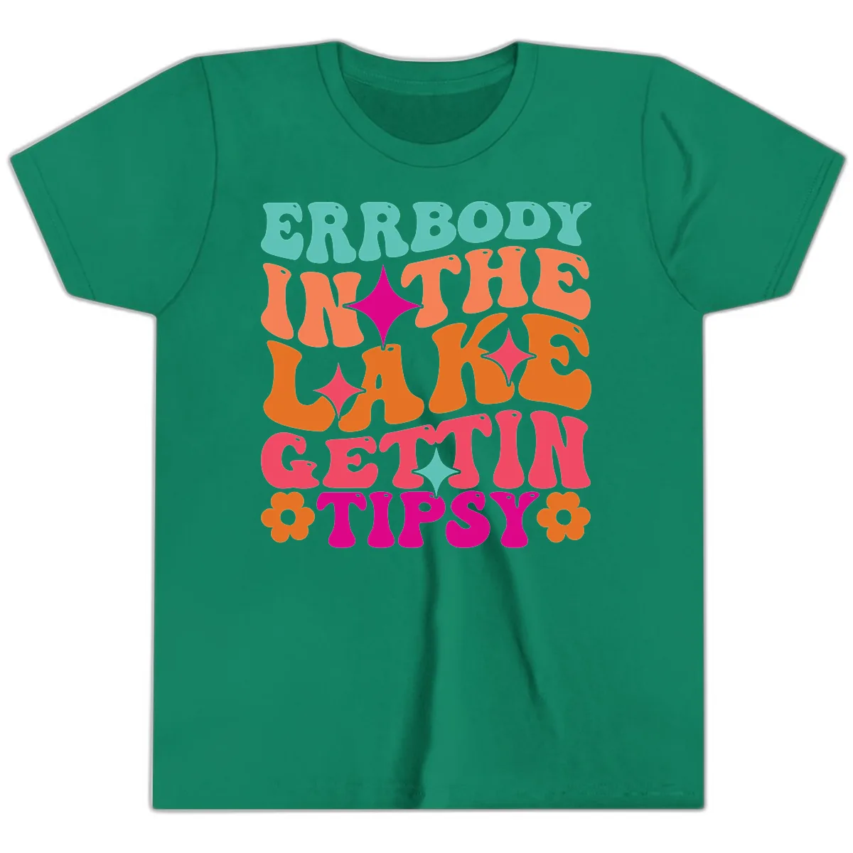 Everybody In The Lake Gettin Tipsy Youth T-Shirt in Kelly