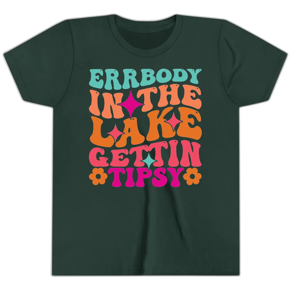 Everybody In The Lake Gettin Tipsy Youth T-Shirt in Forest