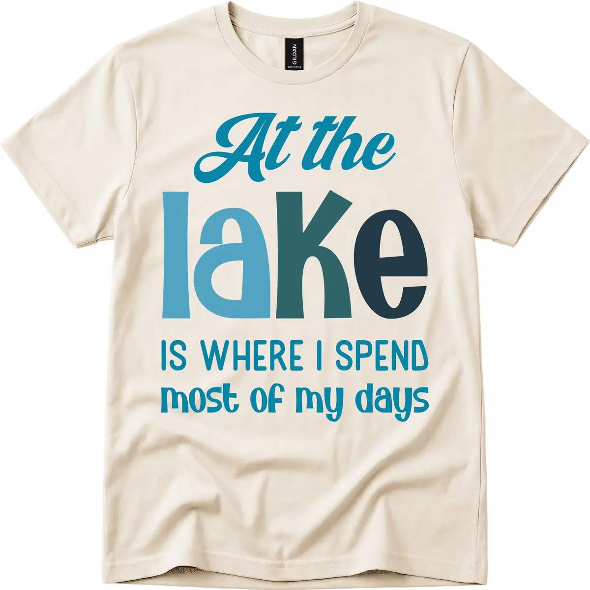 At The Lake Is Where I Spend My Days T-Shirt in Natural