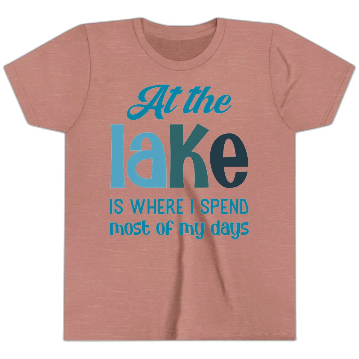 At The Lake Is Where I Spend My Days Youth T-Shirt in Heather Mauve