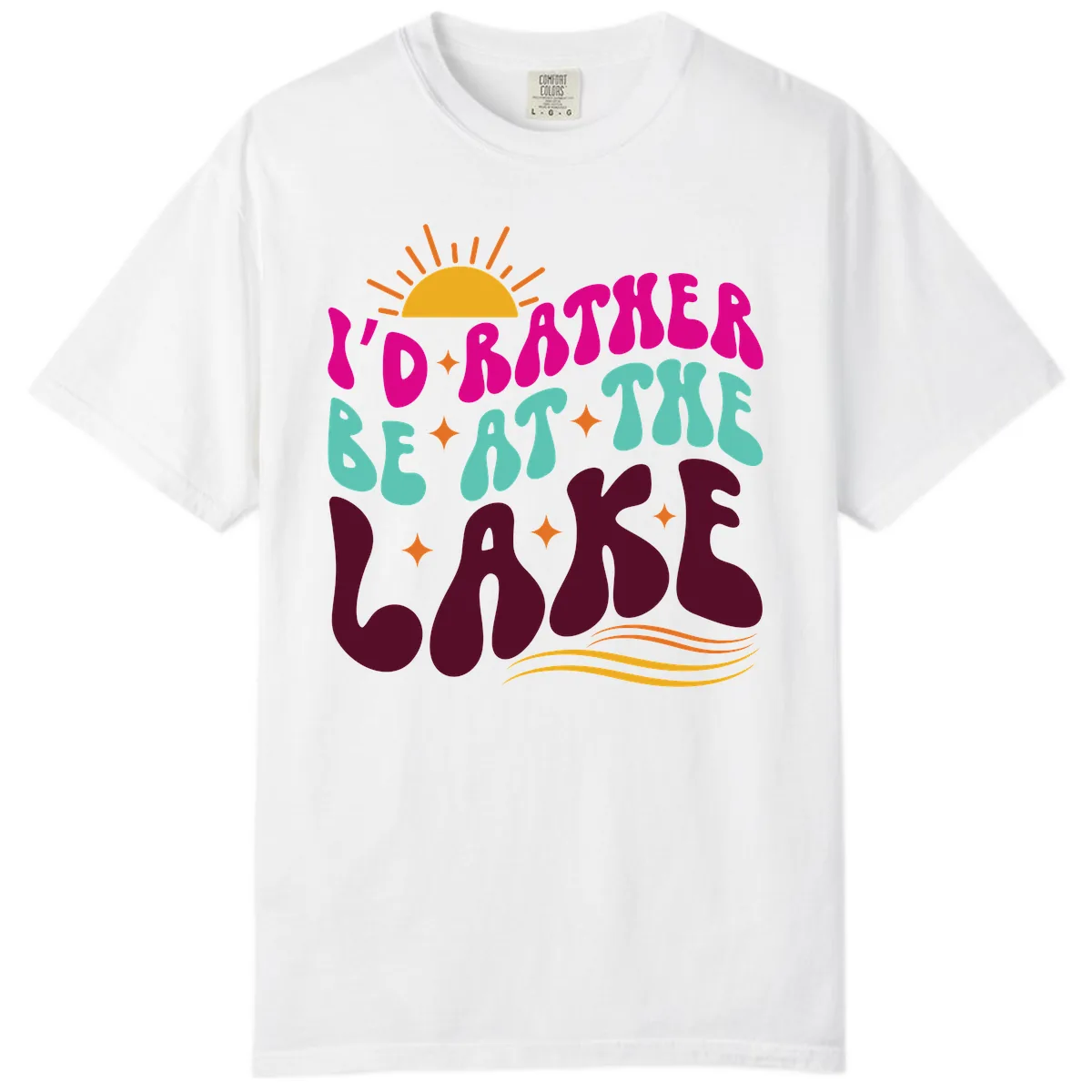 I'd Rather Be At The Lake Retro Design Comfort Color in White