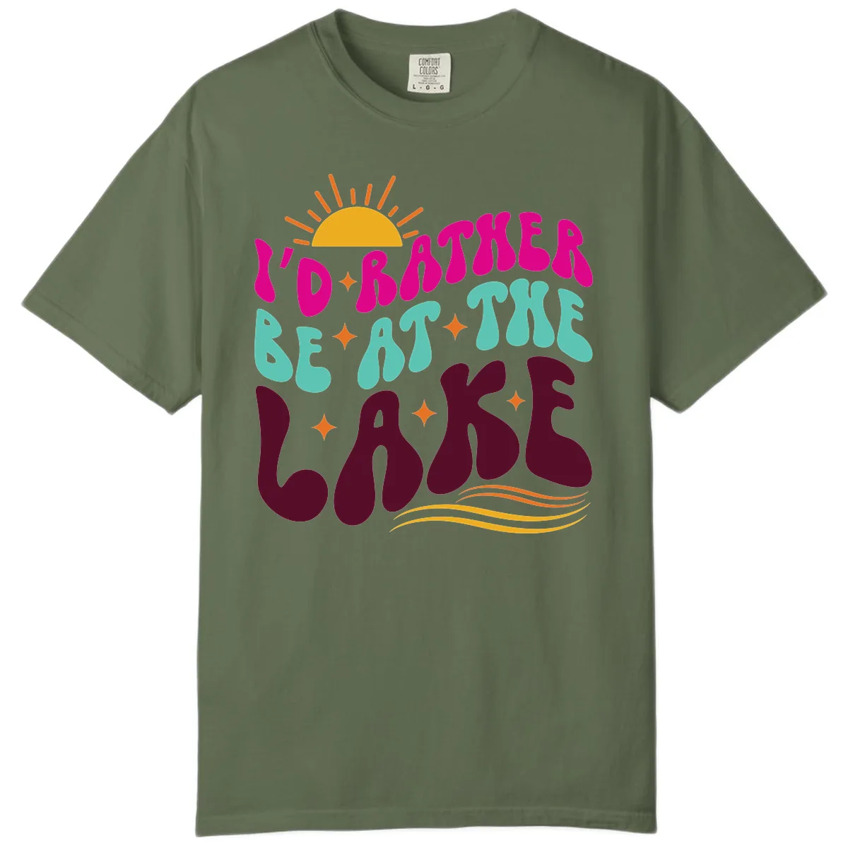 I'd Rather Be At The Lake Retro Design Comfort Color in Sage