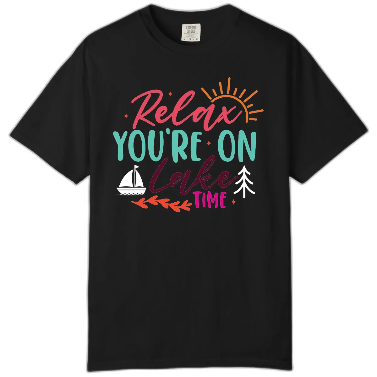 Relax You're On Lake Time Comfort Color in Black