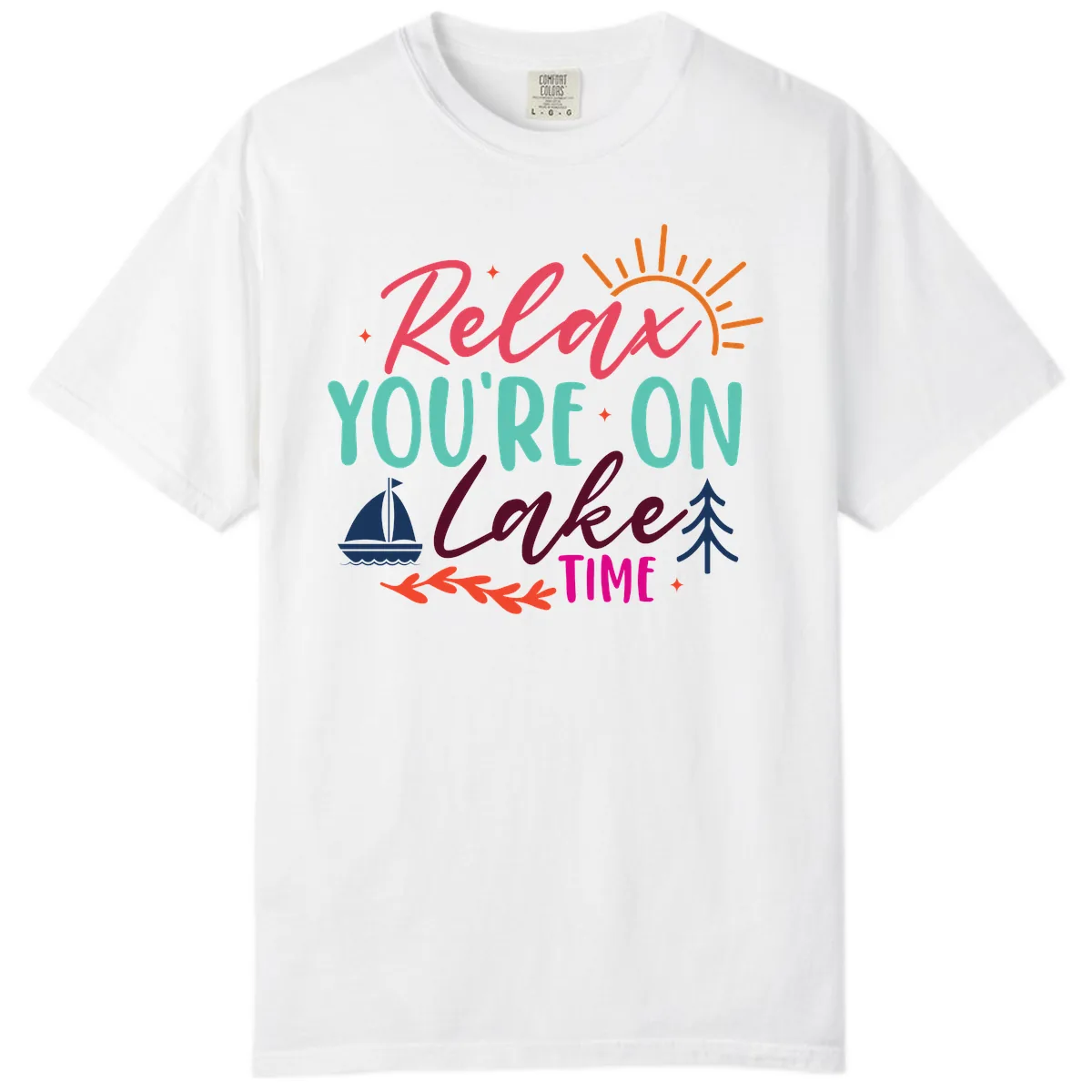 Relax You're On Lake Time Comfort Color in White