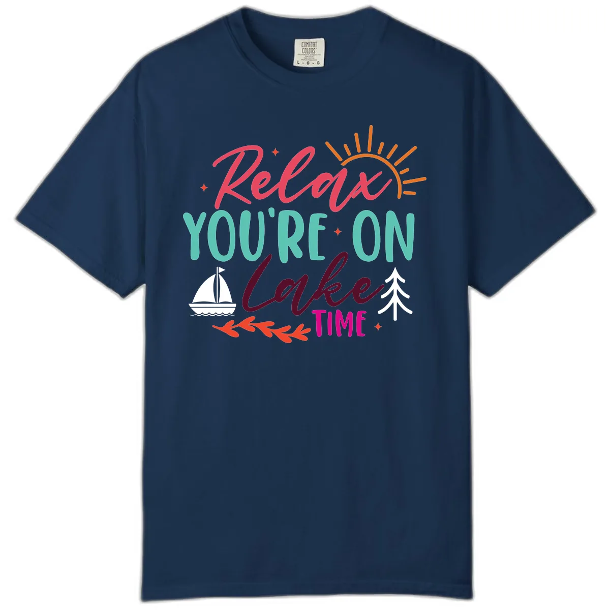 Relax You're On Lake Time Comfort Color in Navy