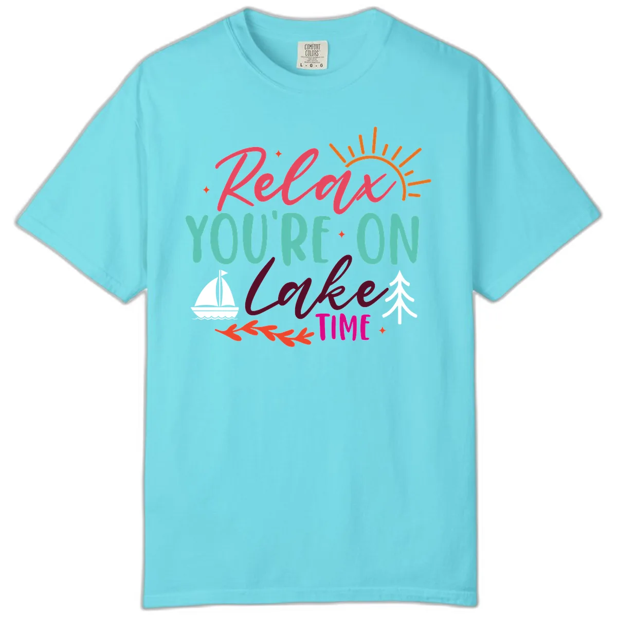 Relax You're On Lake Time Comfort Color in Lagoon Blue