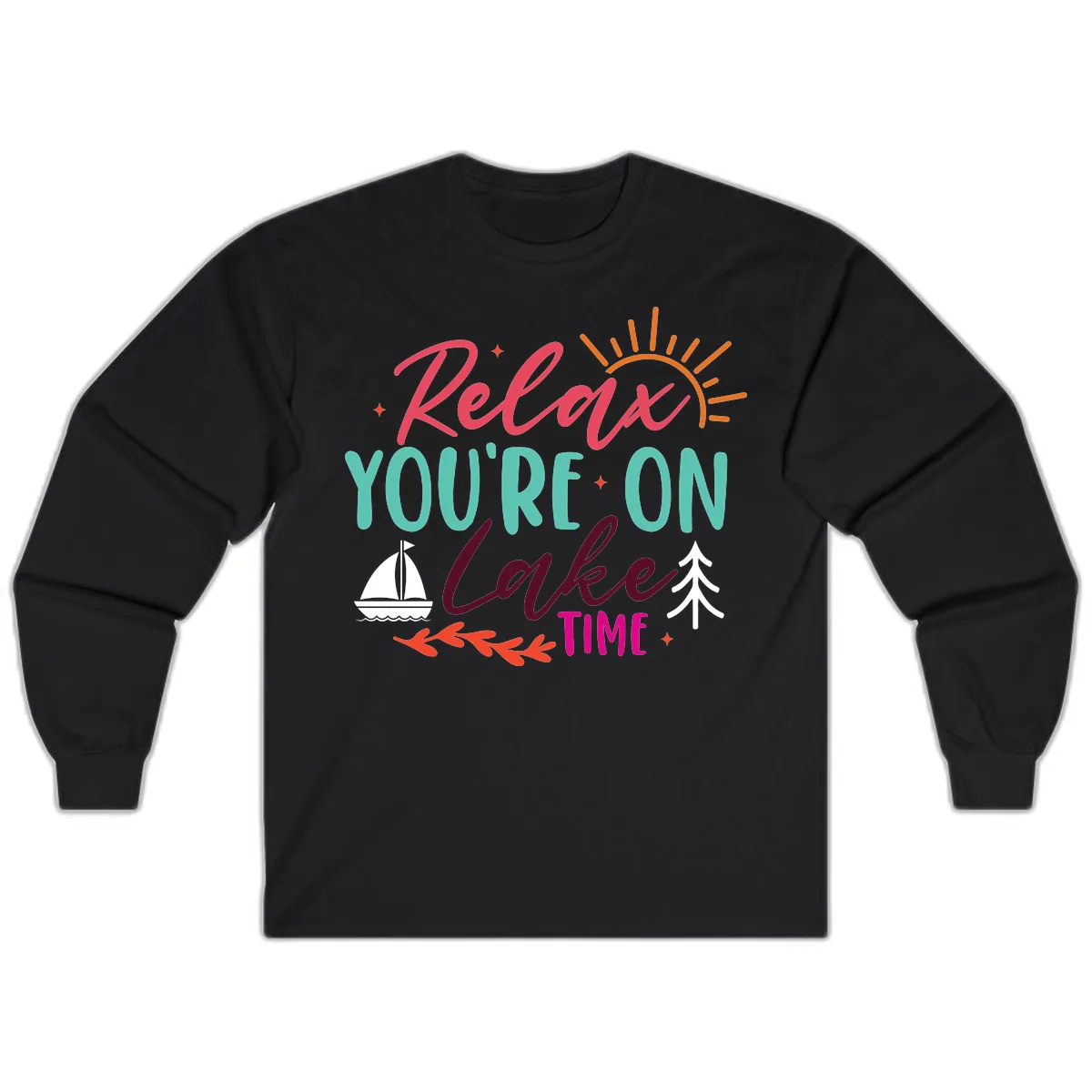 Relax You're On Lake Time Long Sleeve in Black