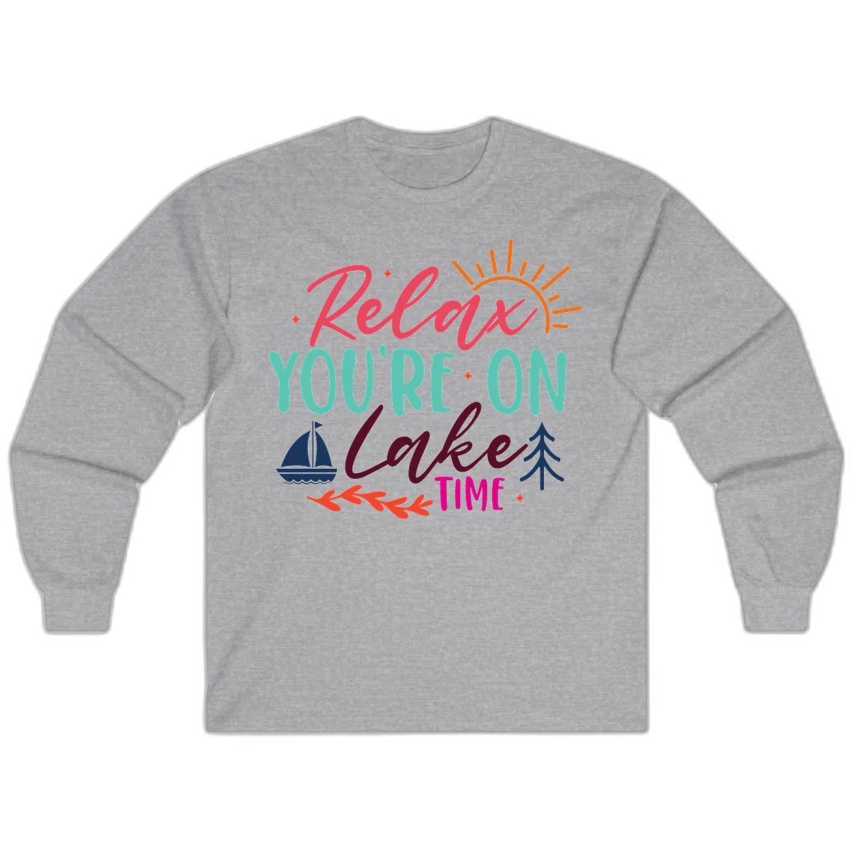 Relax You're On Lake Time Long Sleeve in Sport Grey