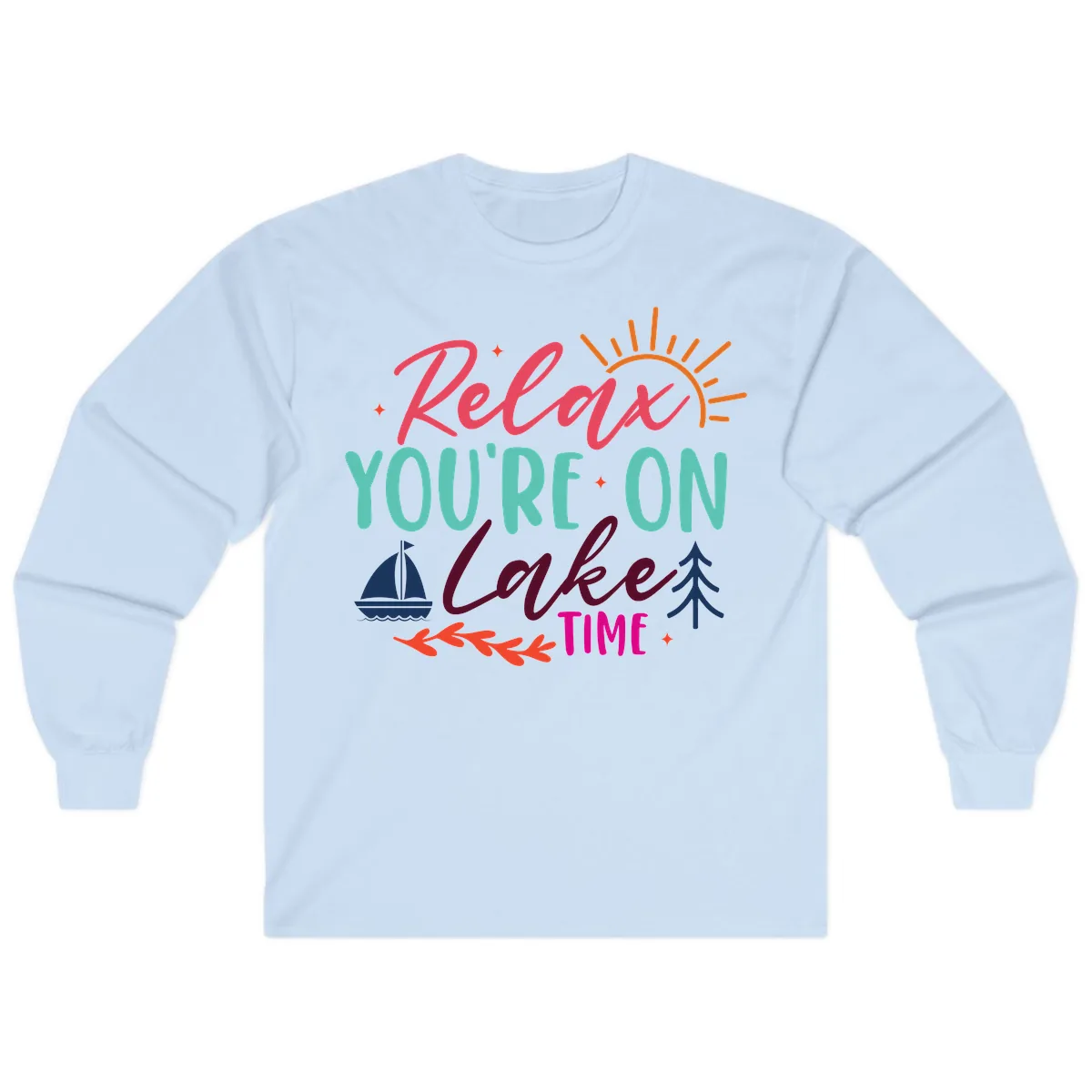 Relax You're On Lake Time Long Sleeve in Light Blue