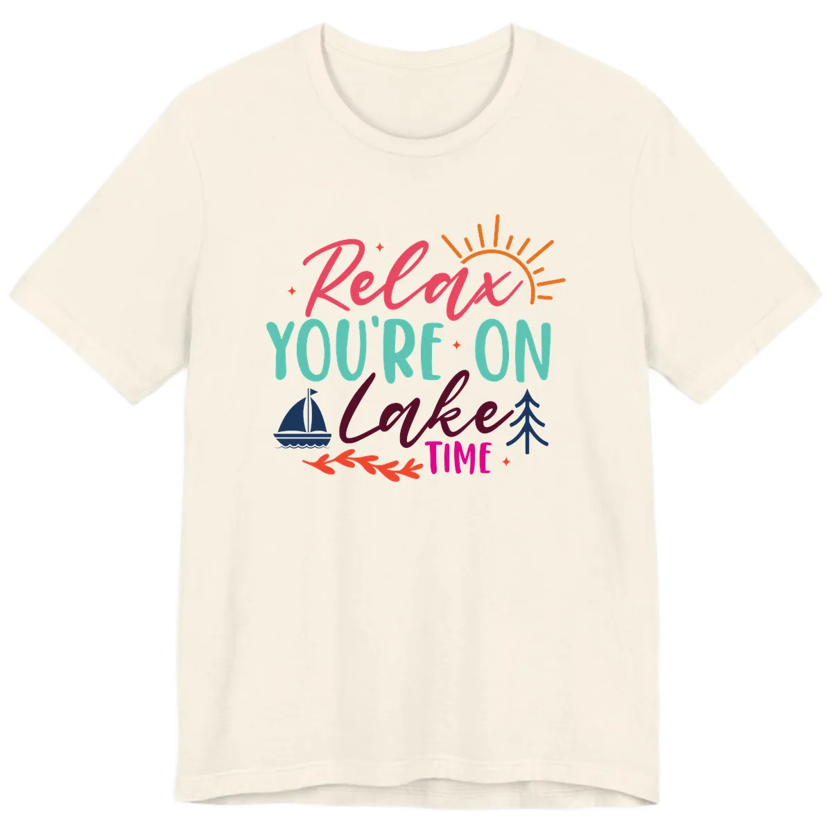 Relax You're On Lake Time Premium T-Shirt in Natural