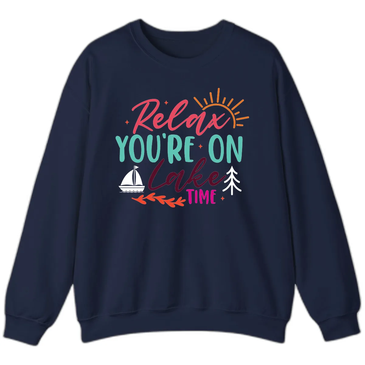Relax You're On Lake Time Sweatshirt in Navy