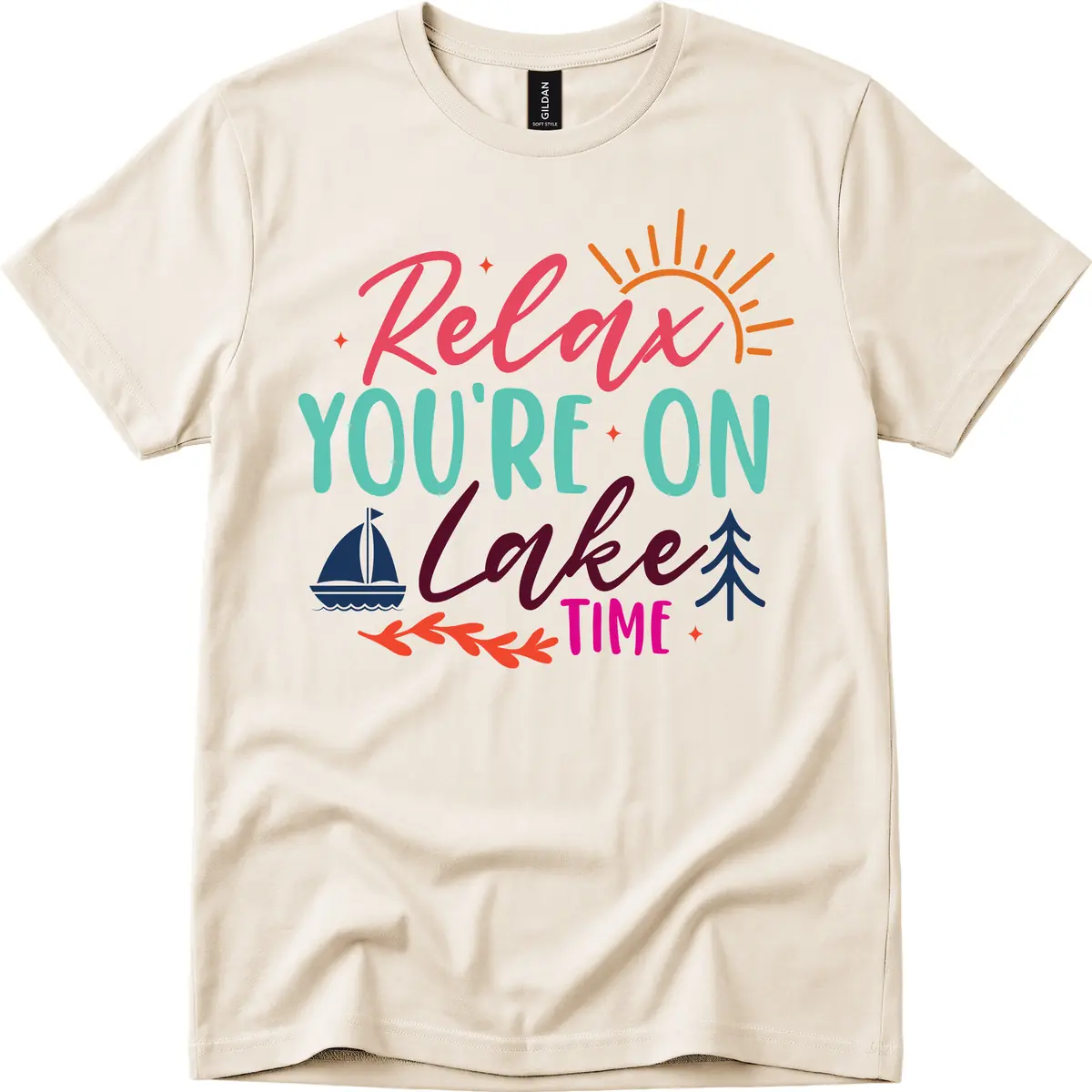 Relax You're On Lake Time T-Shirt in Natural