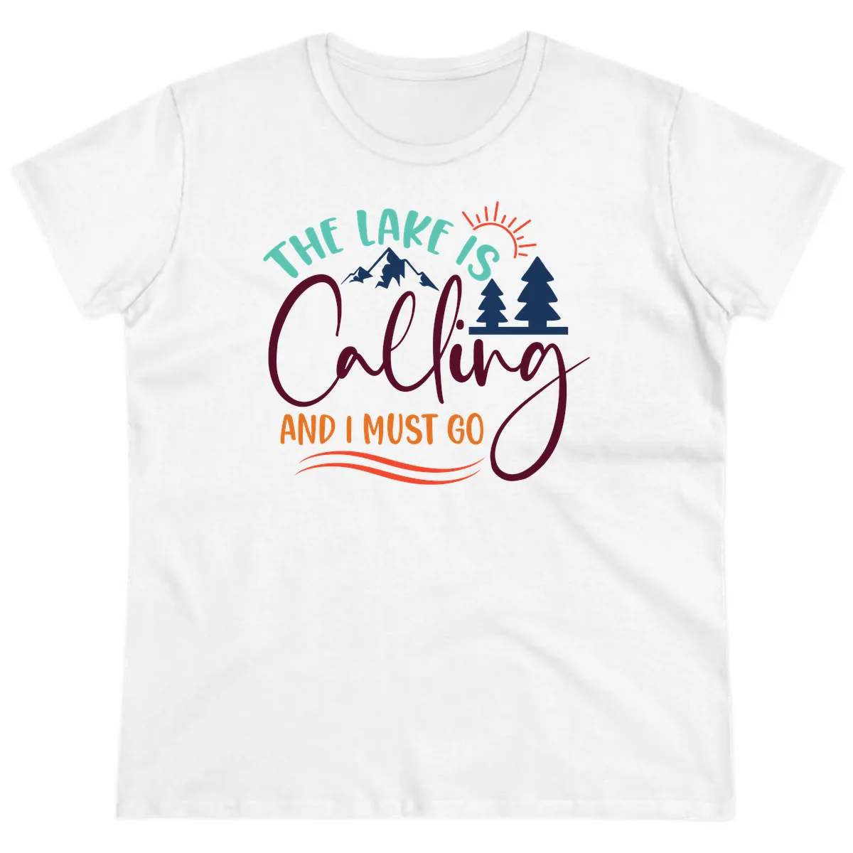 The Lake Is Calling And I Must Go Ladies Tee in White