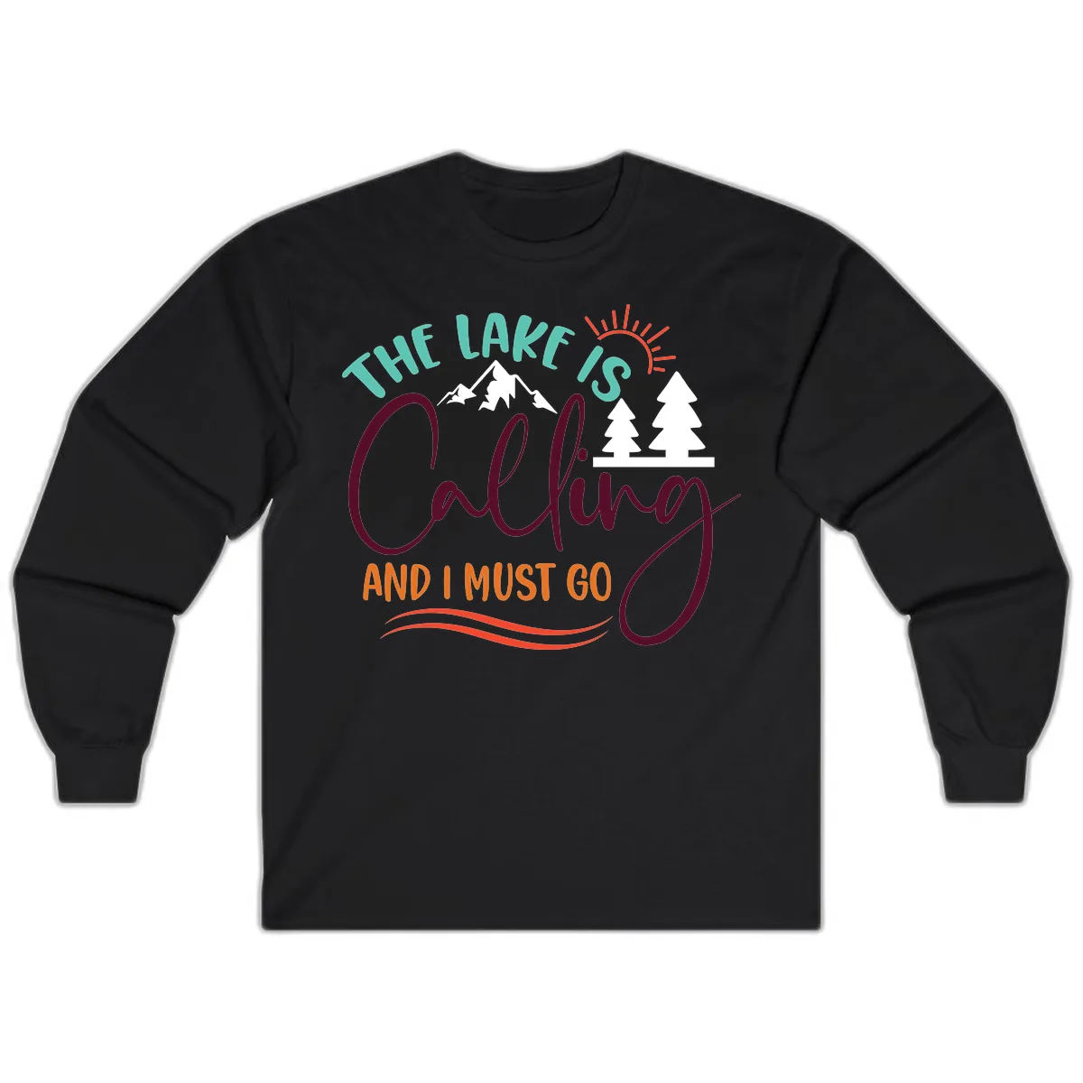 The Lake Is Calling And I Must Go Long Sleeve in Black