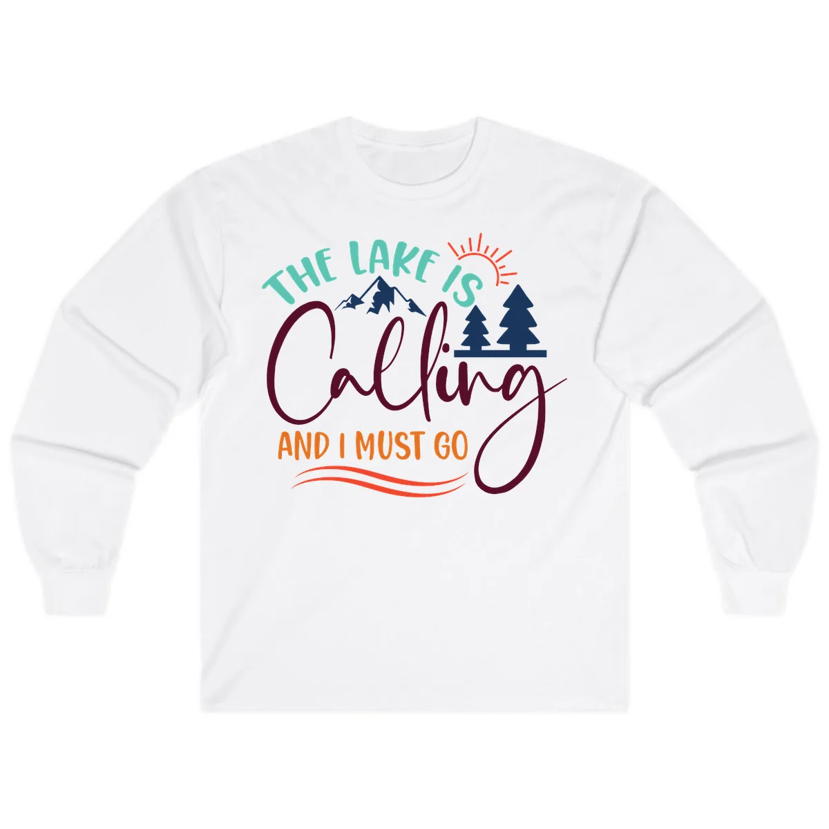 The Lake Is Calling And I Must Go Long Sleeve in White
