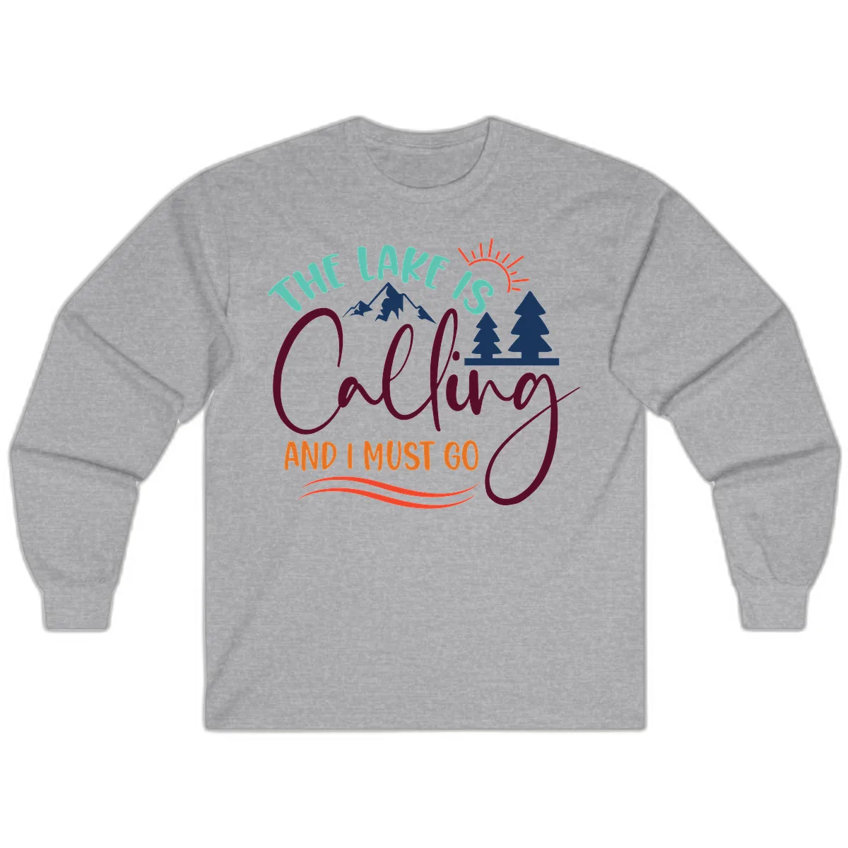 The Lake Is Calling And I Must Go Long Sleeve in Sport Grey