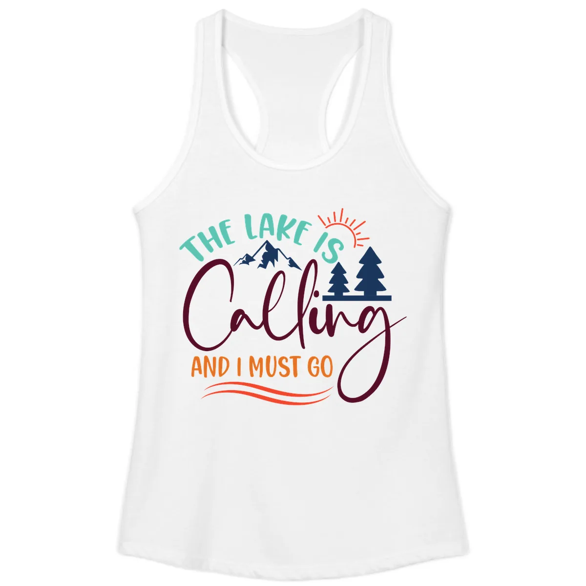 The Lake Is Calling And I Must Go Ladies Tank in White