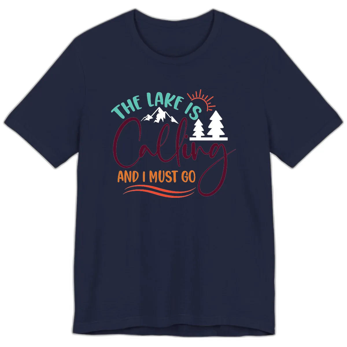 The Lake Is Calling And I Must Go Premium T-Shirt in Navy