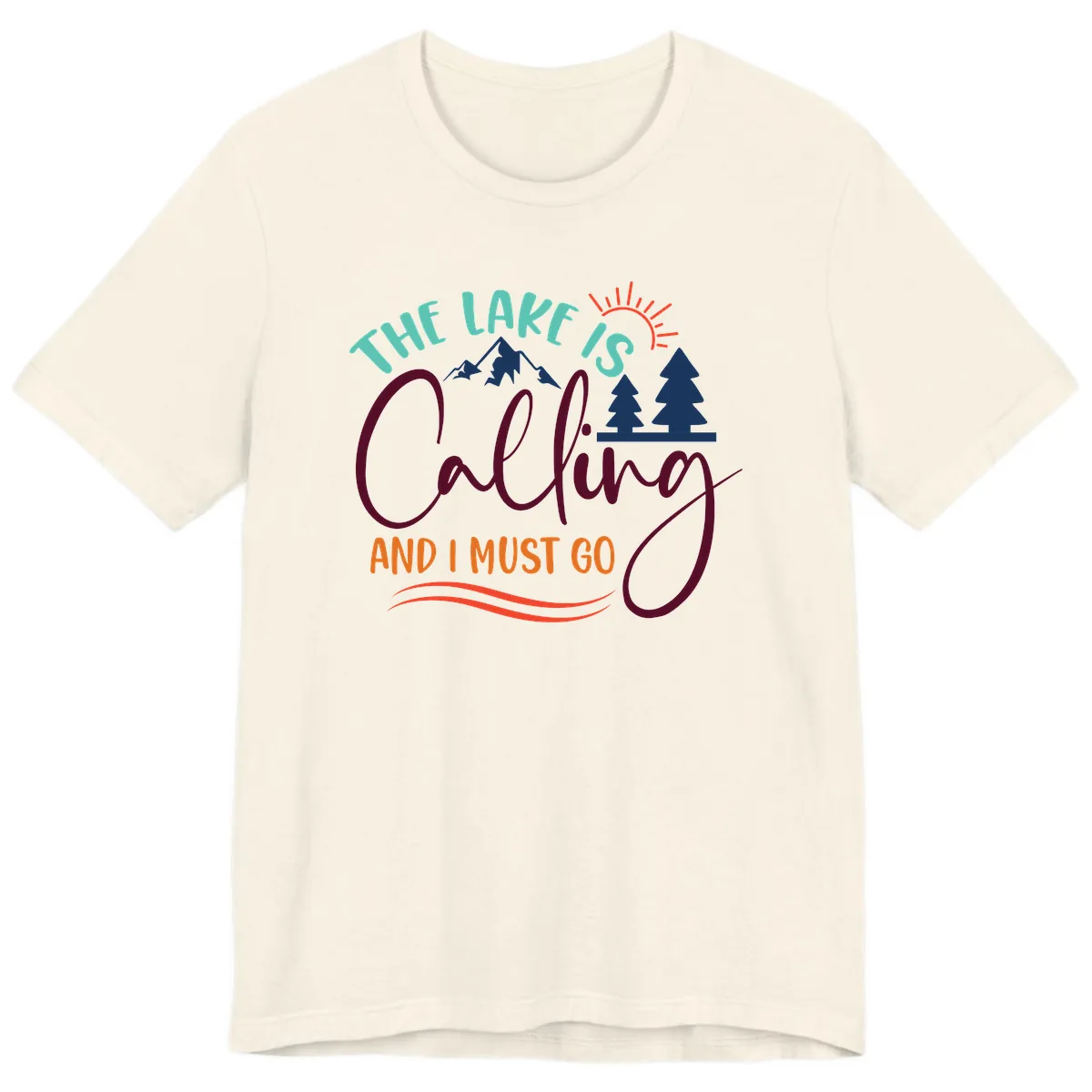 The Lake Is Calling And I Must Go Premium T-Shirt in Natural