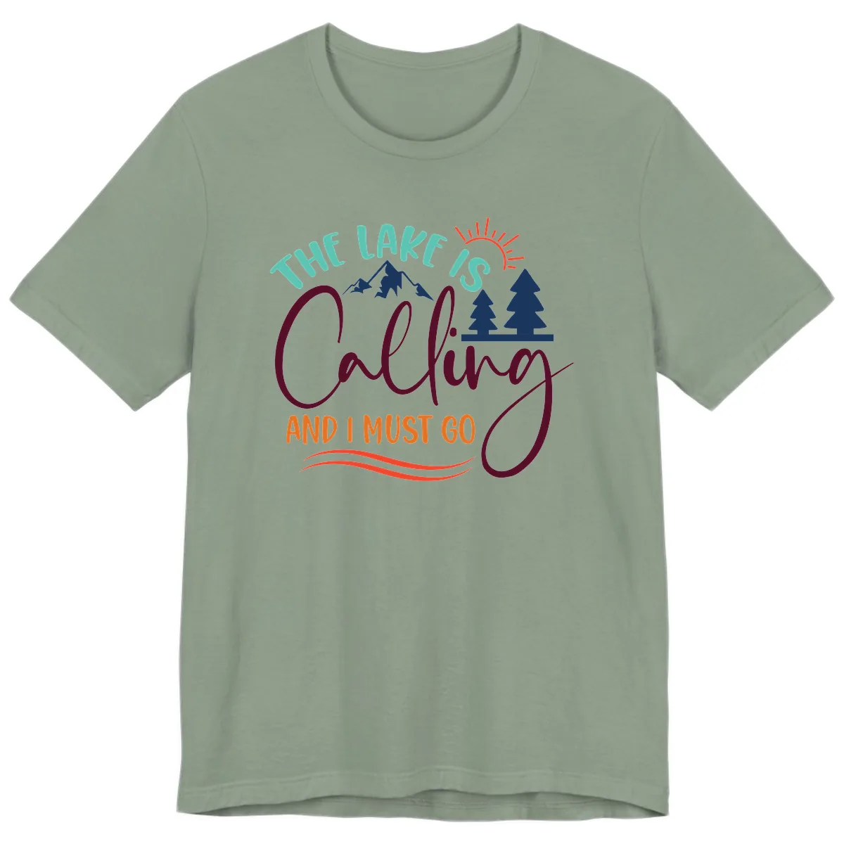 The Lake Is Calling And I Must Go Premium T-Shirt in Sage