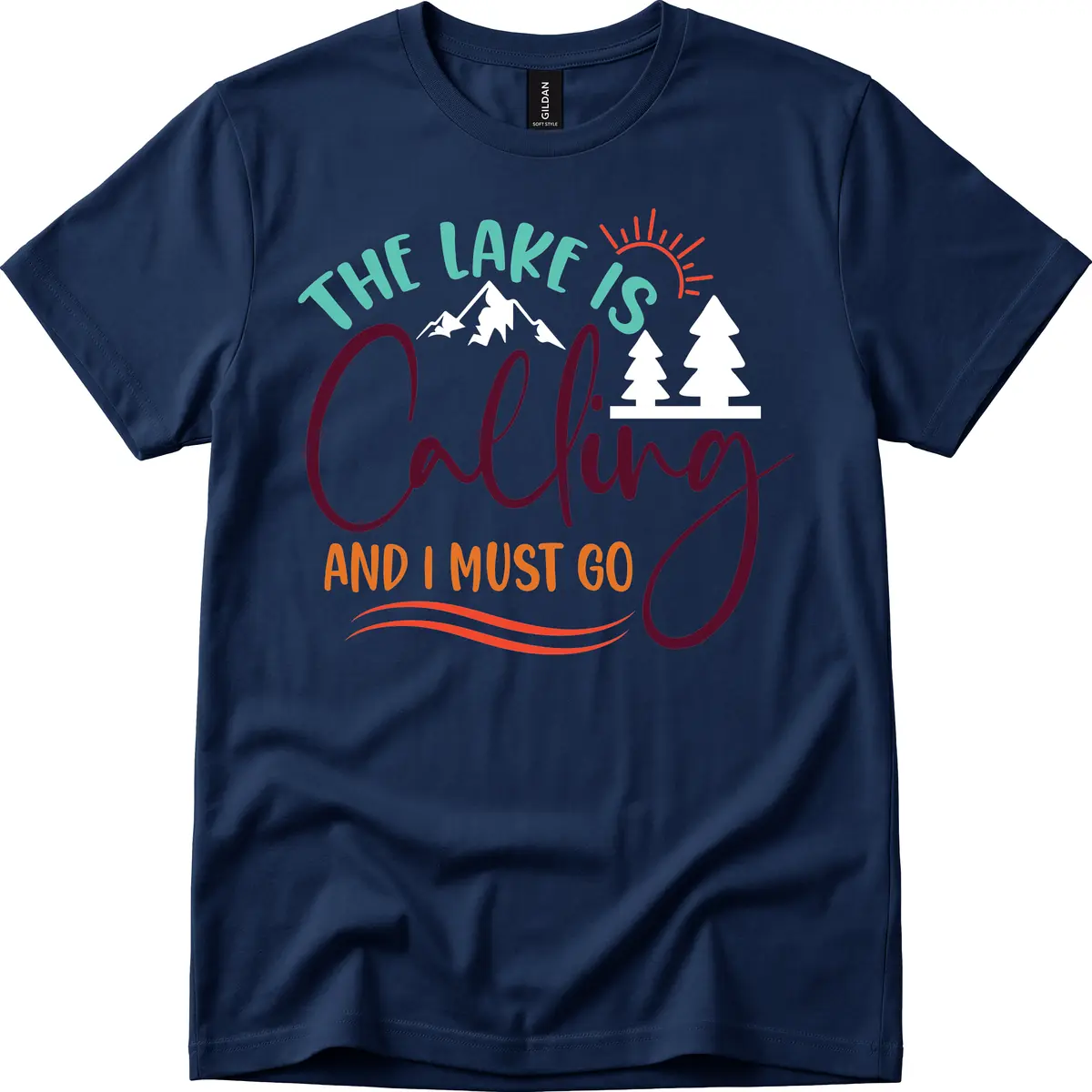 The Lake Is Calling And I Must Go T-Shirt in Navy