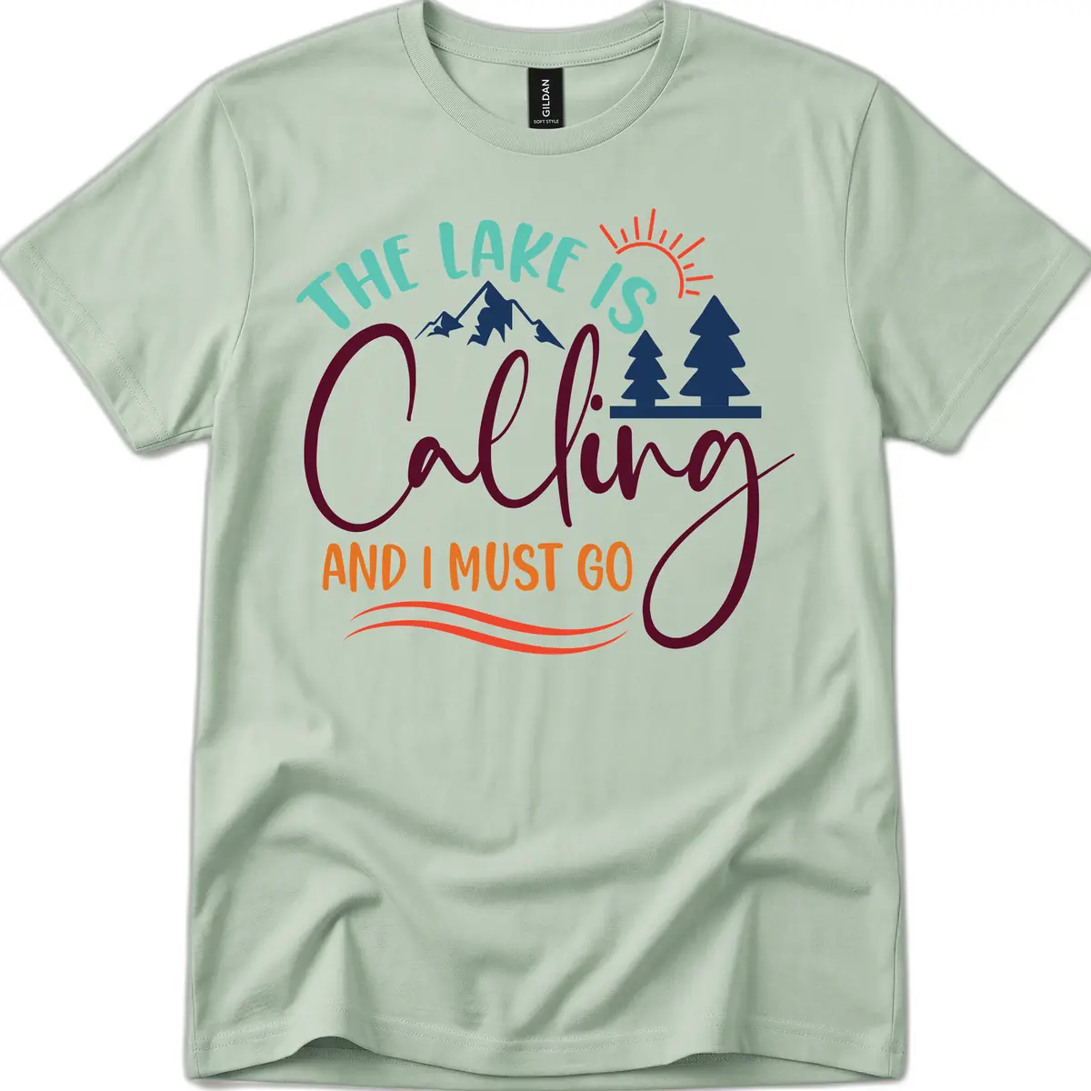 The Lake Is Calling And I Must Go T-Shirt in Sage